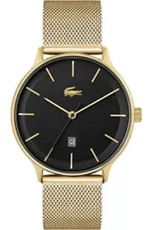 Lacoste Quarzuhr CLUB 2011224, Armbanduhr, Herrenuhr, Datum, Mineralglas, Edelstahlarmband goldfarben