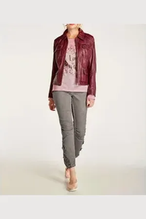 Ashley brooke Leggings ASHLEY BROOKE Damen Designer-Skinny-Leggings m. Spitze, taupe braun 42