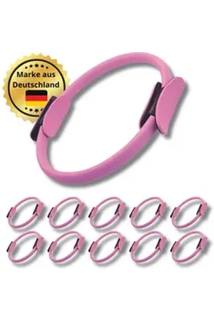 Bennett Winch Pilates-Ring Ganzkörpertraining im Set (2, 5 oder 10 Stück), Umweltfreundlich (10-tlg), Ideal für jedes Geschlecht, jedes Alter und jedes Trainingslevel rosa