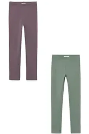 NAME IT Leggings Leggings 2er-Set Regular Fit weich bequem Basic (3-tlg) NKFDAVINA SOLID SWE LEGGING BRU N NOOS beige|rosa 134