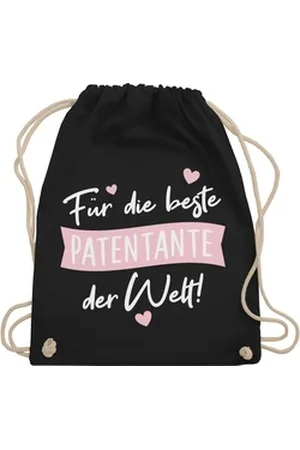 Shirtracer Turnbeutel Für die beste Patentante der Welt! - weiß, Patentante Geschenk schwarz