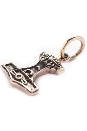 HOPLO Kettenanhänger Thors Hammer klein Bronze Anhänger Schmuck - Thorhammer - 20x11mm