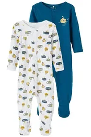 NAME IT Strampler Jungen Schlafstrampler 2er Pack Submarine (Packung, 2-tlg., 2er-Pack) blau 86