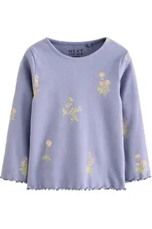 Next Leggings Geripptes Langarm-T-Shirt (1-tlg) blau 104-110 (4-5 J.)