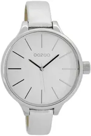 Oozoo Quarzuhr Damenuhr C7165 Weiss Lederband Silberfarben 40 mm C7165