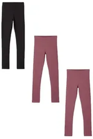 NAME IT Leggings Basic Leggings 3er Stück Set NKFVIVIAN (3-tlg) NKFVIVIAN LEGGING NOOS rot|schwarz 116