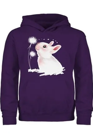 Shirtracer Hoodie Hase mit Pusteblume I Kaninchen I Osterhase I Oster Hase I Häschen Geschenk Ostern lila 104 (3/4 Jahre)