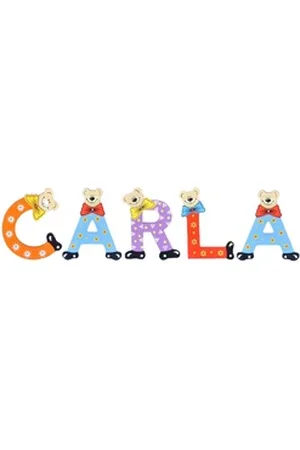 Playshoes Deko-Buchstaben (Set, 5 St), Kinder Holz-Buchstaben Namen-Set "CARLA" in bunten Farben bunt