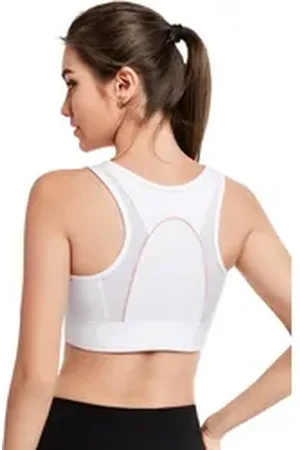Yvette Ries Sport-BH Starker Halt mit Vorderverschluss Ringerrücken, E101074A21 weiß 3XL Große Größen