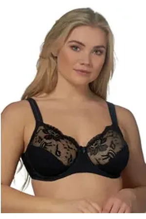 Elbrina Bügel-BH EMBROIDERY mit floralen Spitzenakzenten schwarz 75
