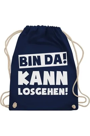 Shirtracer Turnbeutel Bin da kann losgehen Spruch I, Sprüche Statement mit Spruch blau