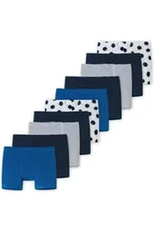 Schiesser Retro Boxer 10er Pack Kids Boys 95/5 Organic Cotton (Spar-Set, 10-St) Retro Short / Pant - Baumwolle - ohne Eingriff blau 140