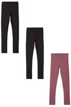 NAME IT Leggings Basic Leggings 3er Stück Set NKFVIVIAN (3-tlg) NKFVIVIAN LEGGING NOOS schwarz 128