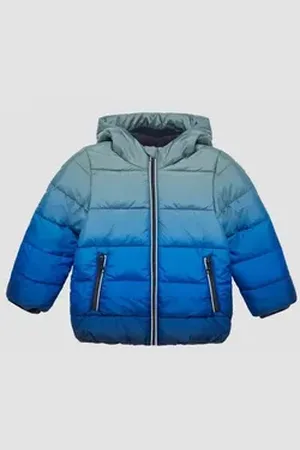 QS by s.Oliver Outdoorjacke Steppjacke mit Fleecefutter Logo blau|grau 104