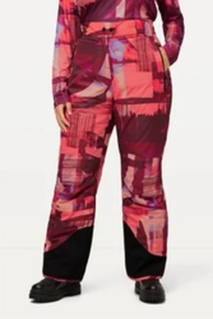 Ulla Popken Funktionshose Skihose wasserdicht Klettriegel Schneefang rot 56