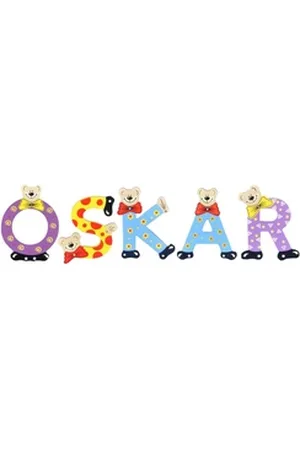 Playshoes Deko-Buchstaben (Set, 5 St), Kinder Holz-Buchstaben Namen-Set "OSKAR" in bunten Farben bunt