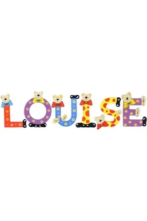 Playshoes Deko-Buchstaben (Set, 6 St), Kinder Holz-Buchstaben Namen-Set "LOUISE" in bunten Farben bunt