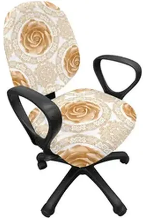 Abakuhaus Bürostuhlhusse dekorative Schutzhülle aus Stretchgewebe, Jahrgang Königliche Barock Roses braun