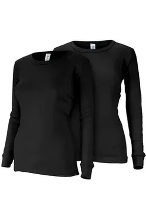 Black Snake Thermounterhemd 2 Thermo Langarmshirts für Frauen – Ideal für Ski & Outdoor im Winter (Spar-Set, 2-St) Damen Unterhemden mit Innenfleece 2er-Pack schwarz S