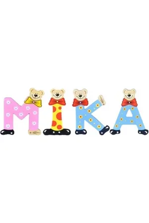 Playshoes Deko-Buchstaben (Set, 4 St), Kinder Holz-Buchstaben Namen-Set "MIKA" in bunten Farben bunt