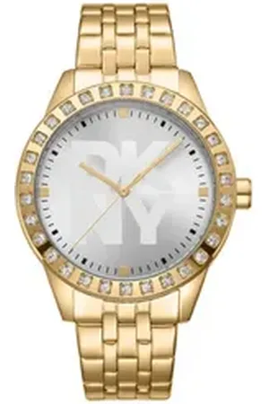 DKNY Quarzuhr Parsons Glitz Damenuhr, (Set) goldfarben