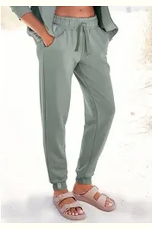 Lascana Sweathose aus organischer Baumwolle, Loungewear grün 40/42