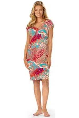 ASCAFA Strandkleid Beach (Packung, 1-tlg., 1-teilig) Damen Trägerkleid 100cm Sommerkleid Leolook Strandmode lila 42