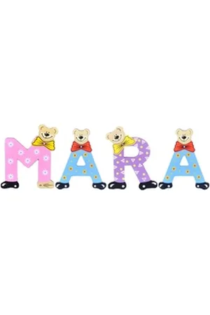 Playshoes Deko-Buchstaben (Set, 4 St), Kinder Holz-Buchstaben Namen-Set "MARA" in bunten Farben bunt