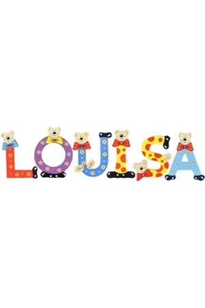 Playshoes Deko-Buchstaben (Set, 6 St), Kinder Holz-Buchstaben Namen-Set "LOUISA" in bunten Farben bunt