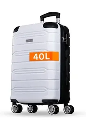 Nowi Hartschalen-Trolley Koffer Hartschalenkoffer mit Zahlenschloss & 8 Rollen Trolley, Zahlenschloss weiß 58 cm