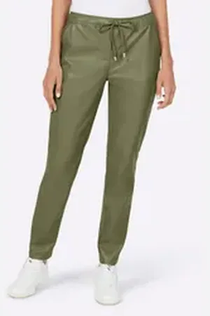 Heine Jerseyhose Lederimitat-Hose Innenbeinlänge ca. 74 cm grün 34