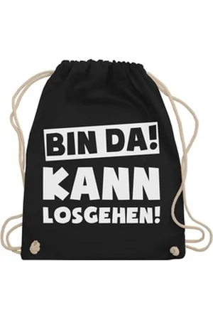 Shirtracer Turnbeutel Bin da kann losgehen Spruch I, Sprüche Statement mit Spruch schwarz