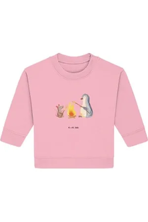 Mr. & Mrs. Panda Longpullover Pinguin Lagerfeuer 12. - 18. Monat - Cotton Pink - Geschenk, grillen, (1-tlg) rosa 12. - 18. Monat