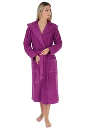 WeWo fashion Damenbademantel Zero twist, Damen Bademantel mit Kapuze lila XS