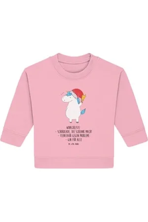 Mr. & Mrs. Panda Longpullover Einhorn Weihnachtsmann 12. - 18. Monat - Cotton Pink - Geschenk, Weih (1-tlg) rosa 12. - 18. Monat