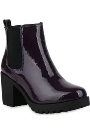 VAN HILL 77276 Chelseaboots mit einer profilierten Laufsohle in hochwertiger Wildlederoptik lila 39 EU