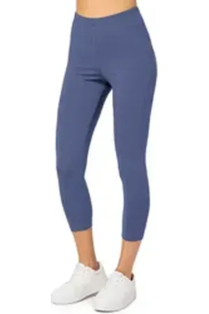 Merry Style Leggings Caprihose Damen 3/4 Hose MS10-199 (1-tlg) aus Baumwolle blau XL