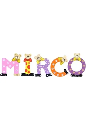 Playshoes Deko-Buchstaben (Set, 5 St), Kinder Holz-Buchstaben Namen-Set "MIRCO" in bunten Farben bunt