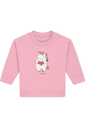 Mr. & Mrs. Panda Longpullover Einhorn Herz 12. - 18. Monat - Cotton Pink - Geschenk, Einhörner, bös (1-tlg) rosa 12. - 18. Monat