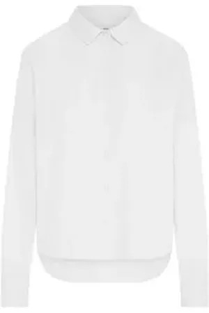0039 Italy Langarmbluse Bluse LUCY aus Baumwolle weiß M