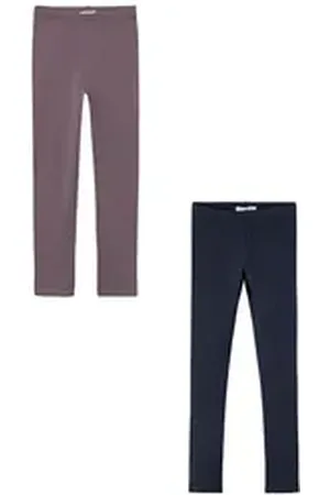 NAME IT Leggings Leggings 2er-Set Regular Fit weich bequem Basic (3-tlg) NKFDAVINA SOLID SWE LEGGING BRU N NOOS beige|blau|rosa 158