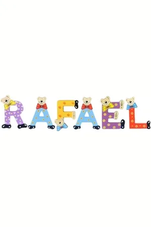 Playshoes Deko-Buchstaben (Set, 6 St), Kinder Holz-Buchstaben Namen-Set "RAFAEL" in bunten Farben bunt