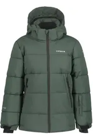 Icepeak Skijacke LOUIN JR (1-St) Winterjacke mit Öffnung für Kopfhörerkabel an der Innentasche grün 176
