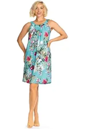 ASCAFA Strandkleid Beach (Packung, 1-tlg., 1-teilig) Damen 95cm Sommerkleid Florallook Baumwolle Strandmode bunt|lila 38