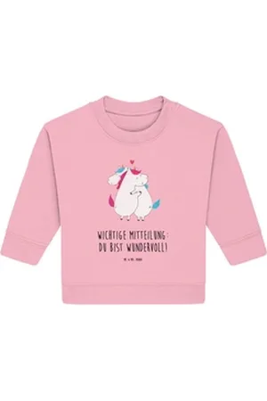 Mr. & Mrs. Panda Longpullover Einhorn Mitteilung 12. - 18. Monat - Cotton Pink - Geschenk, Valentin (1-tlg) rosa 12. - 18. Monat