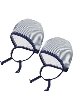 TupTam Erstlingsmütze Unisex Baby Erstlingsmütze zum Binden 2er Pack blau 50-56