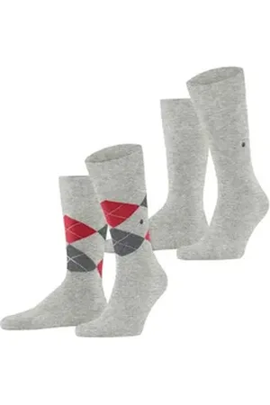 Burlington Socken Everyday Argyle Mix (2er Pack) grau