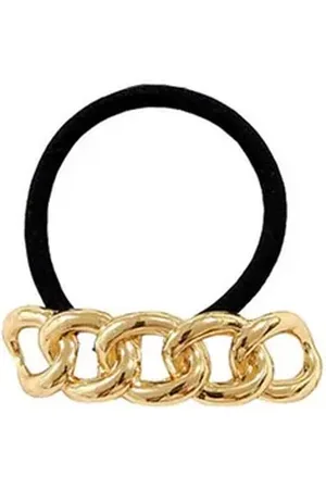 Karma Haargummi vers. Modelle Schwarz Gold Metall Damen Haarzopf Haarschmuck modern, Damenhaarschmuck, Damenhaargummi Damenhaarzopf goldfarben