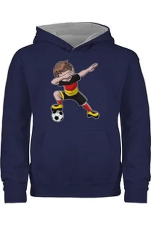 Shirtracer Hoodie Dabbing Fußballspieler Junge Deutschland Germany 2026 Fussball WM Fanartikel blau|grau 104 (3/4 Jahre)