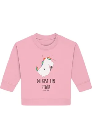 Mr. & Mrs. Panda Longpullover Einhorn Sänger 12. - 18. Monat - Cotton Pink - Geschenk, Einhörner, B (1-tlg) rosa 12. - 18. Monat